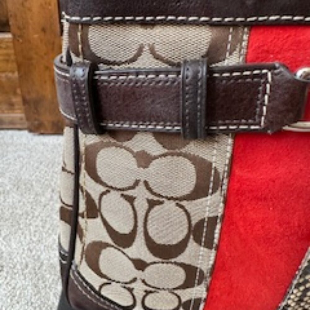 Coach | Hampton Tote, Python, Brown Suede, Orange… - image 7